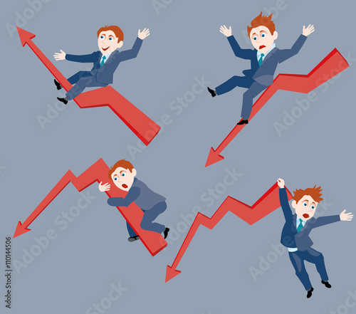 businessman. the ups and downs of affairs