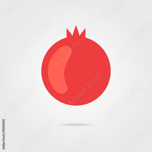 red pomegranate icon with shadow