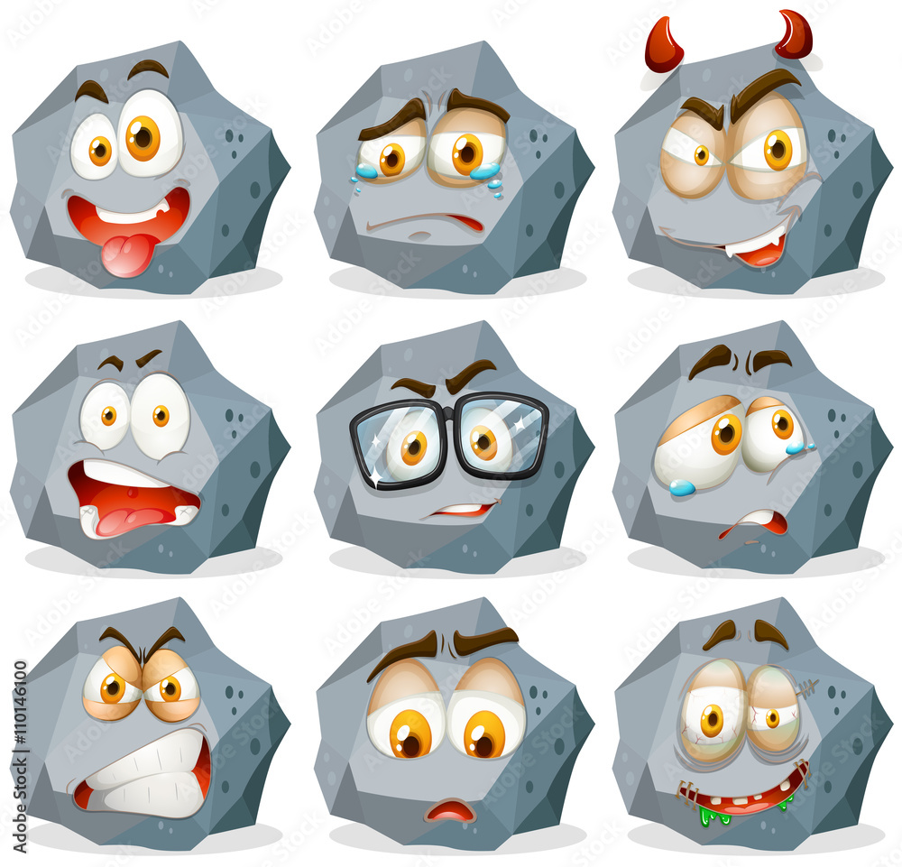 Fototapeta premium Rock with facail expressions