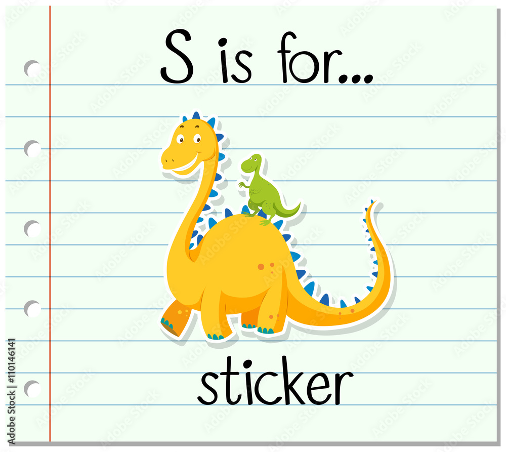 Fototapeta premium Flashcard letter S is for sticker