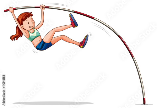Woman athelete doing pole vault