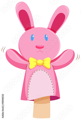 Pink rabbit hand puppet