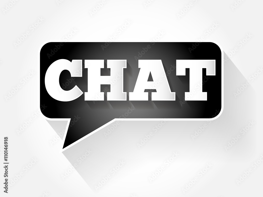 Chat text message bubble, flat background concept Chat text message bubble, flat background concept