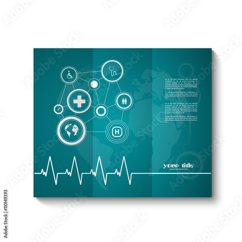 Medical brochure template with signs