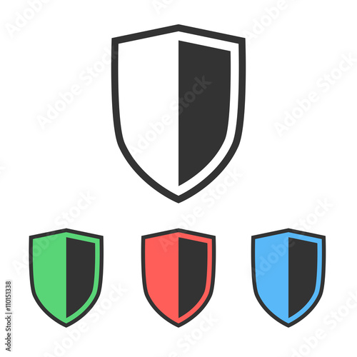 Free Download Shield icons set placed on white - GFXLoad