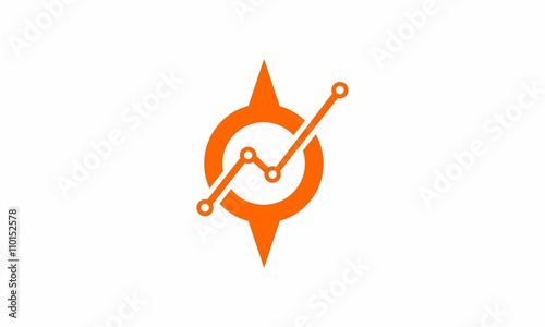 analysis graph compas flat design logo