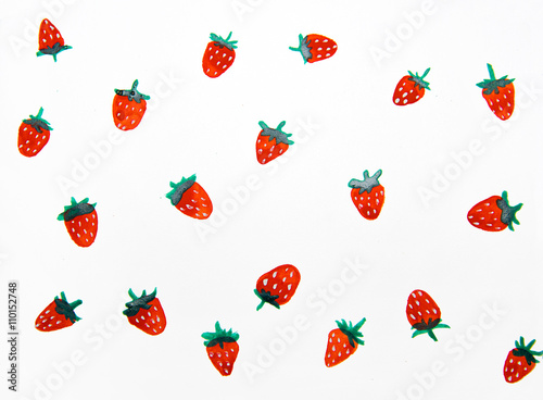 strawberries painted in watercolor