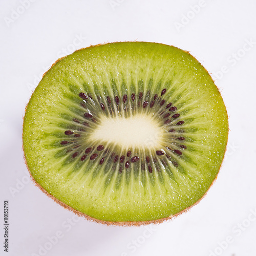 Kiwi fruit isolated on white background, macro