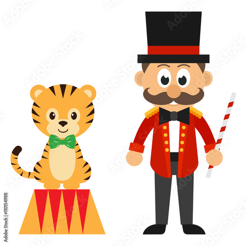 circus man and tiger