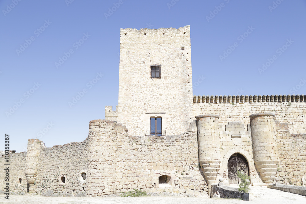 View of the castle of Pedraza located in the province of Segovia, Castile and Leon, Spain