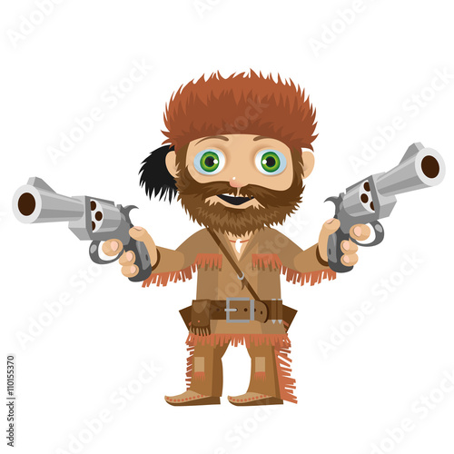 Cartoon character, cool merry huntsman