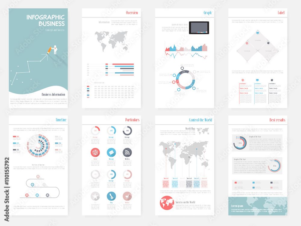 The Best Infographics Vector Elements in flat Design colors. Can be use in website, presentation, marketing corporate report, advertising