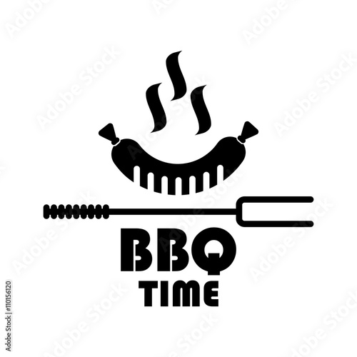 bbq time badge and label fork