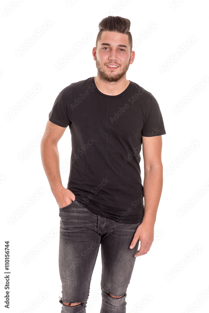 Junger Typ in modernen Jeans - freigestellt Junger Typ in modernen Jeans - freigestellt