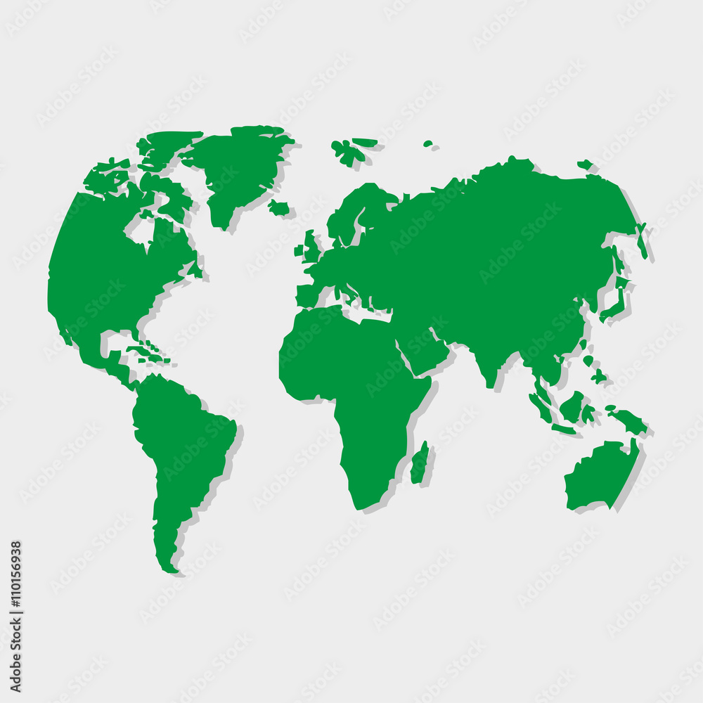 Green earth on a gray background