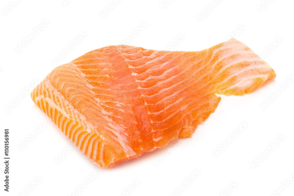 salmon fish fresh meat slice isolated on white background salmon fish fresh meat slice isolated on white background