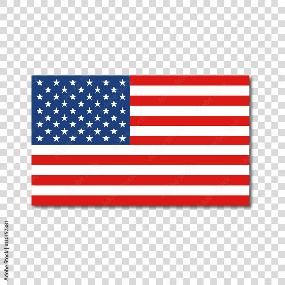 Obraz premium American Flag on background with shadow