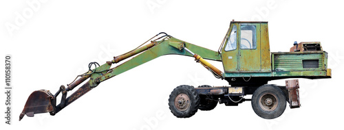 Old rusty excavator