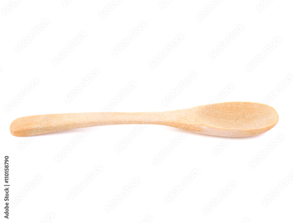 wooden spoon on white background