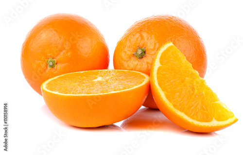 oranges on white background photo