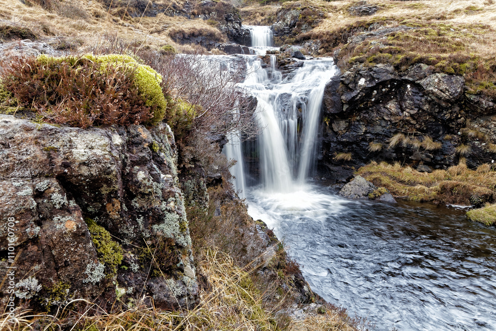 Small waterfall in Scottish mountains Small waterfall in Scottish mountains