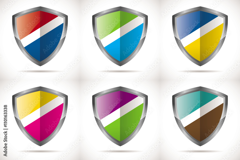 bouclier multi-colore bande blanche logo sécurité bouclier multi-colore bande blanche logo sécurité
