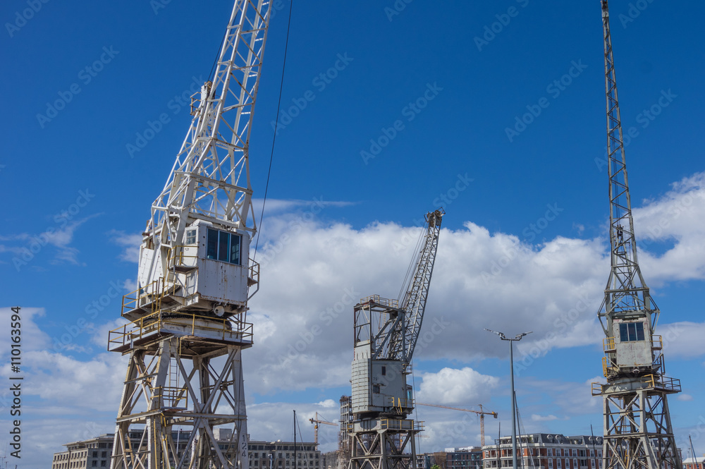 Waterfront Tower Crane sits idle and unused at Table Bay Harbour Cape Town Waterfront Tower Crane sits idle and unused at Table Bay Harbour Cape Town