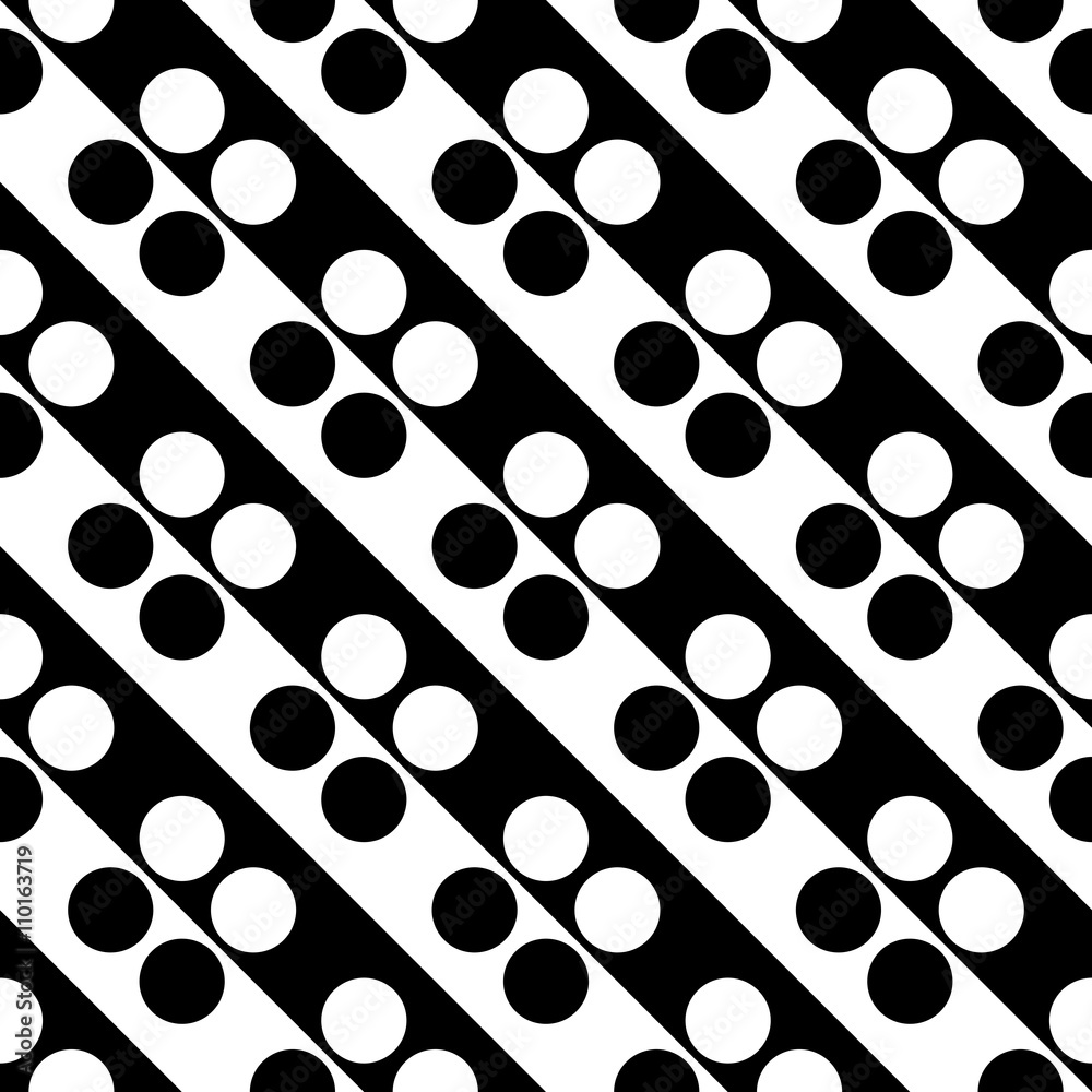 Seamless Diagonal Stripe and Circle Pattern
