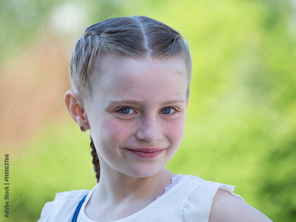 Outdoors portrait of beautiful young girl Outdoors portrait of beautiful young girl