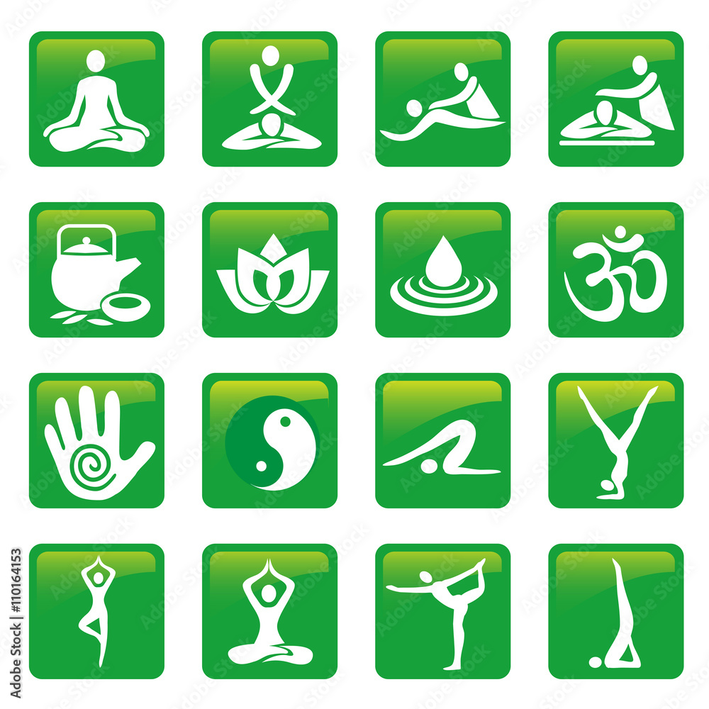 Yoga spa massage buttons.
Set of green yoga massage and spa icons. Vector available.
Yoga spa massage buttons.
Set of green yoga massage and spa icons. Vector available.