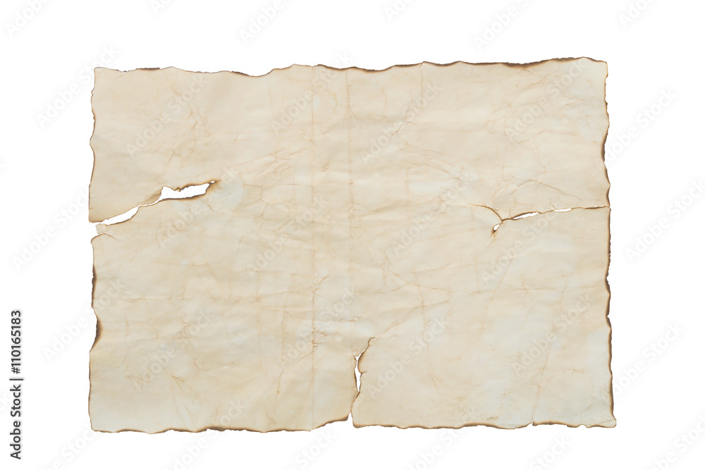 Fototapeta premium sheet of old paper on a white