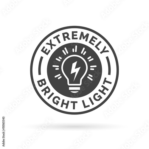 Extremely bright and powerful light bulb icon symbol design. Vector illustration.