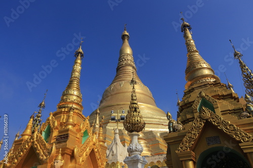 Shwedagon Paya pagoda Myanmer famous sacred place and tourist attraction landmark Yangon  Myanmar