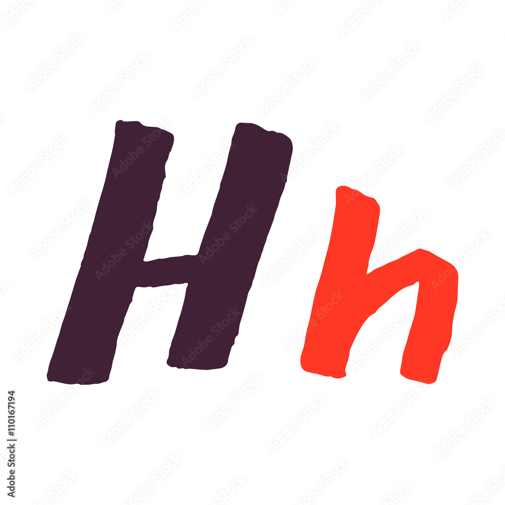 H letter logo painted with a brush. H letter logo painted with a brush.