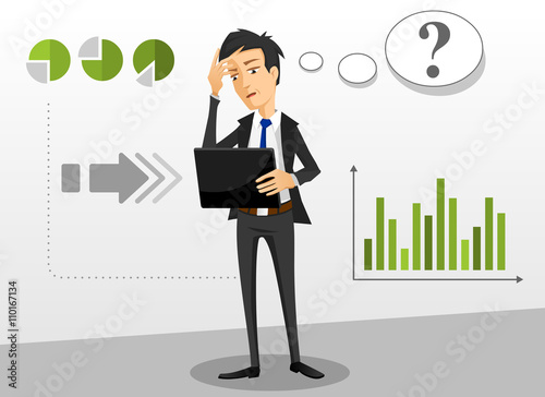 Young businessman working in corporation