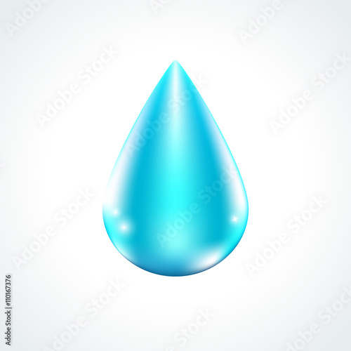 Shiny vector blue water drop