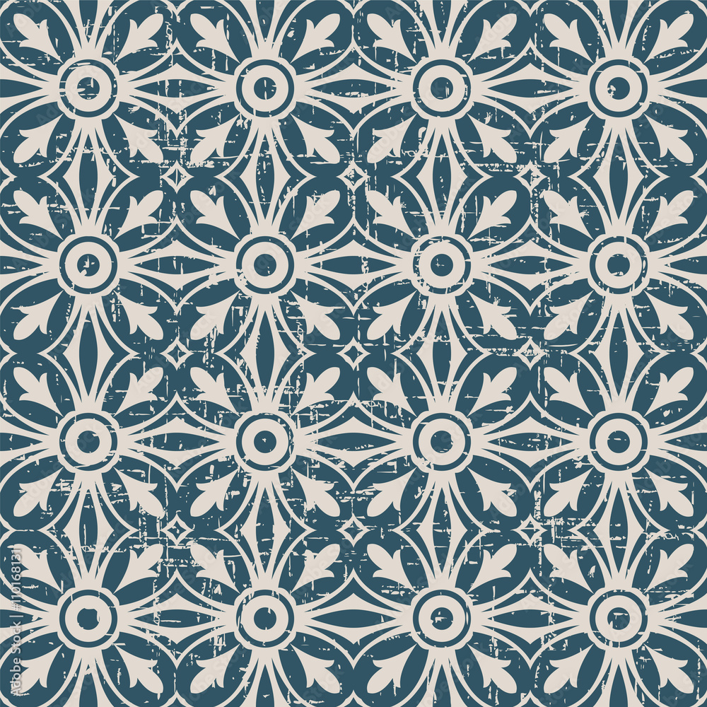 Seamless worn out vintage background 368_round cross curve kaleidoscope
