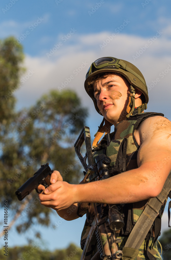 soldier with weapon soldier with weapon