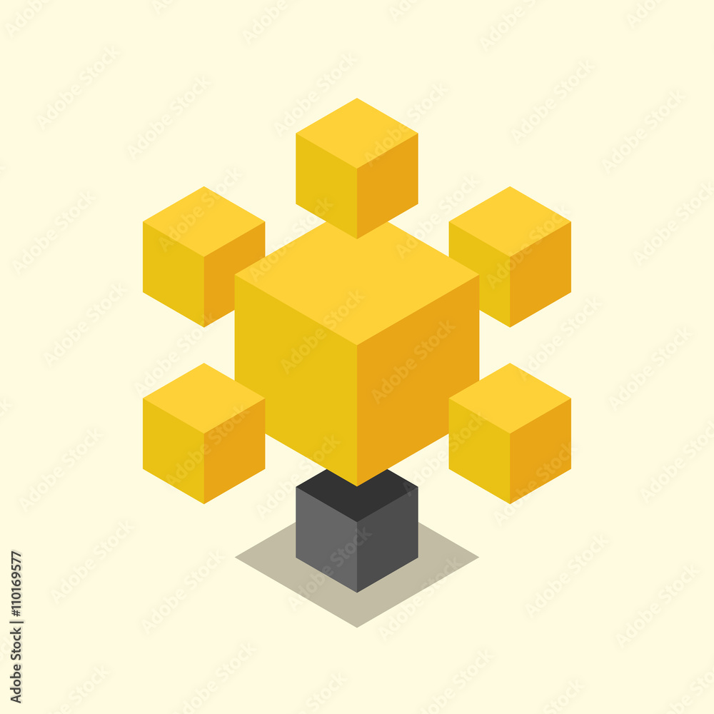 Isometric cubic light bulb Isometric cubic light bulb