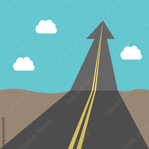 Success road with arrow