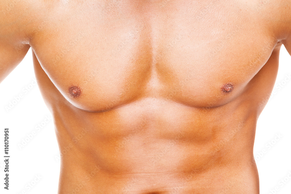 Fototapeta premium Man torso on white background