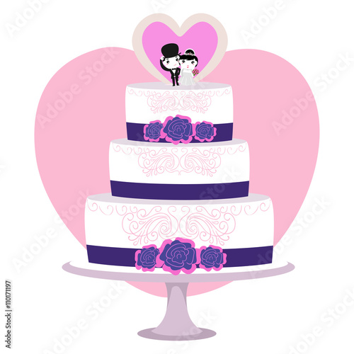 Vector Illustration of Wedding Cake