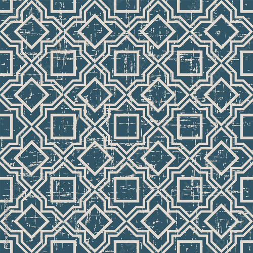 Seamless worn out vintage background 395_star square geometry cross line
