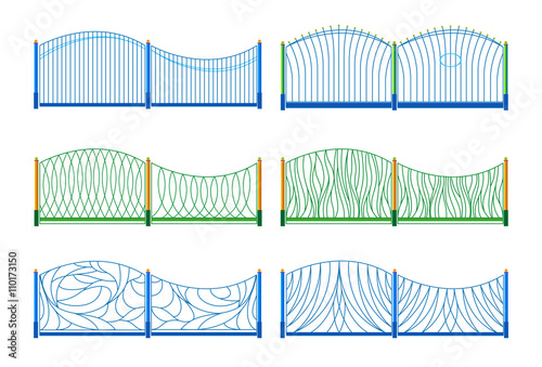 Illustration of the different designs of fences