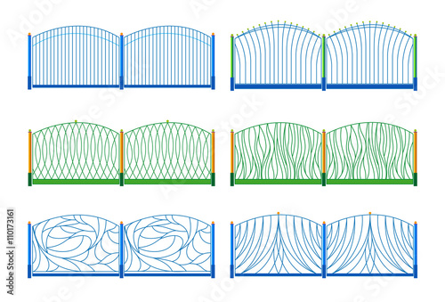 Illustration of the different designs of fences