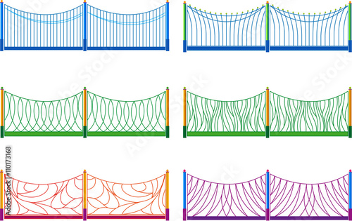 Illustration of the different designs of fences