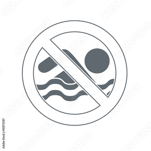 No swimming prohibition sign icon