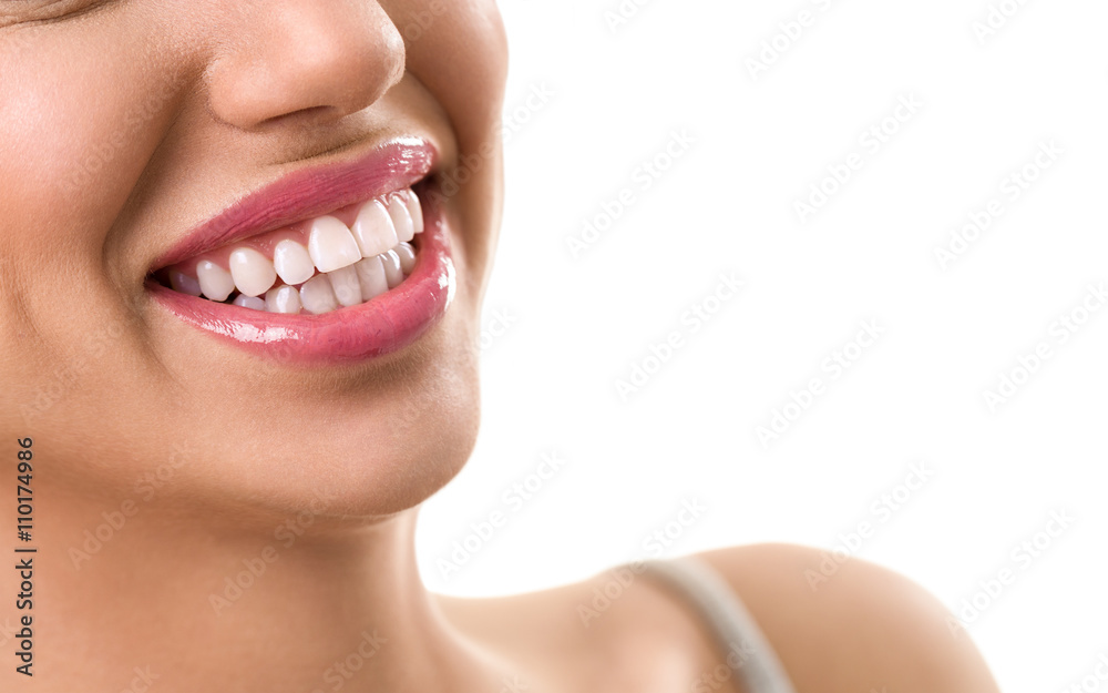 Obraz premium Close up of smile with perfect white teeth