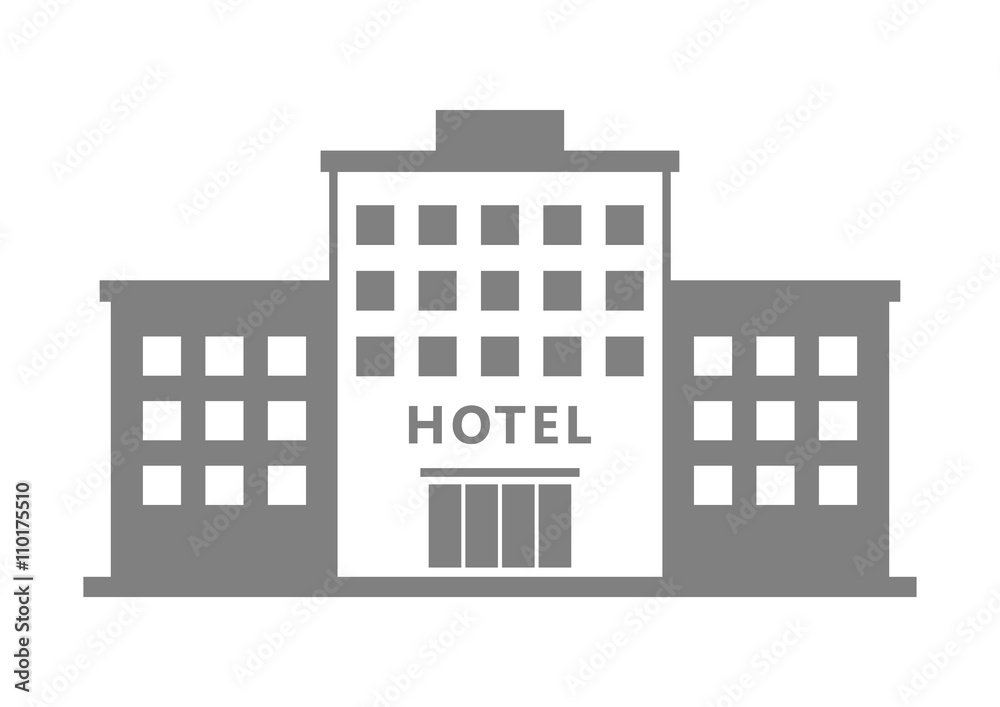 Hotel vector icon on white background
