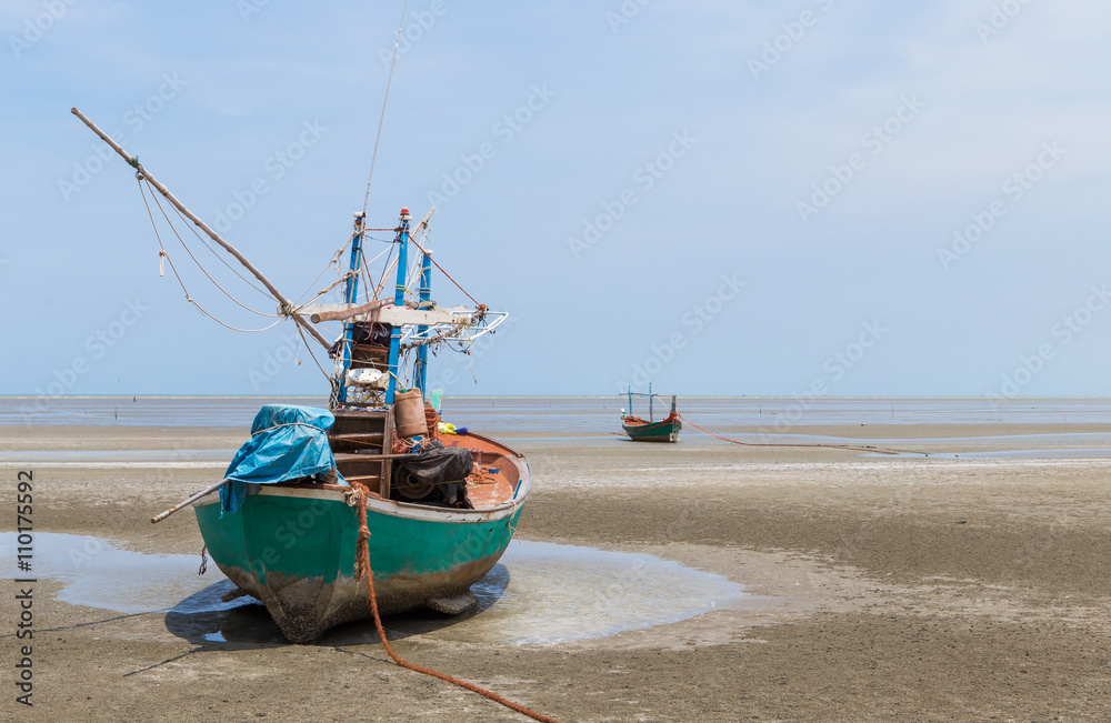 Old fishing boat on a beach